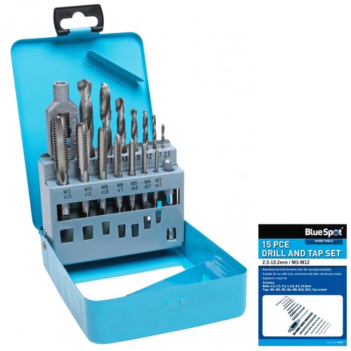 Bluespot 15pcs tap and - 15pcs, drill