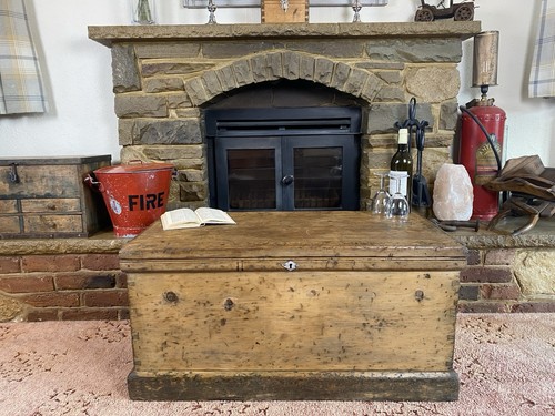 Old antique pine chest - old,