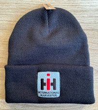 International Harvester Tractor Cuffed Beanie Hat - Black- One Size