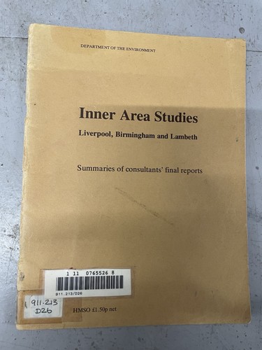 Inner area studies 1977 - area,