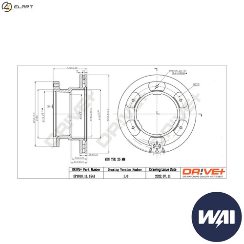 Brake disc dp1010 - 2x,