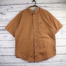 Carhartt Utility Shirt Mens L XL Work Wear Tan Brown Short Sleeve Worker