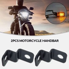2x Motorcycle Handbar Turn Signal Lights Holder Relocation Front Fork Clamps Kit