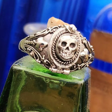 Skull Locket Poison Pill Ring