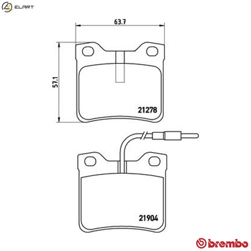 Brake pad set disc - brake, p