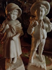 Antique Parian/Bisque Porcelain Figures X 2, Victorian Children