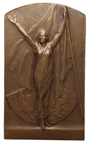 Belgium wwii bronze - belgium, plaque