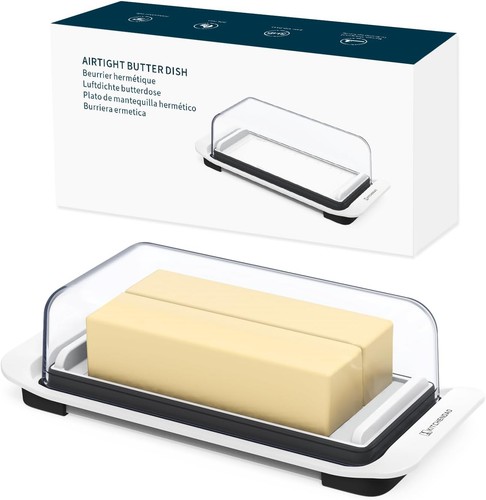 New airtight butter dish - new, lid
