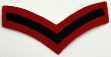 British Military Issue Red Black Lance Corporal Rank Chevron Patch