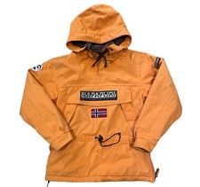 Mens Napapijri Skidoo Orange Smock Quilted Lined Warm Jacket Coat size Mens XS