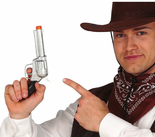 Silver revolver cowboy sheriff - silver,