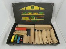 Galt Toys Wooden Train Set Vintage 31 Pieces and Wood Whistle - Boxed