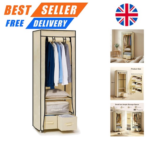Sturdy beige fabric closet - sturdy,