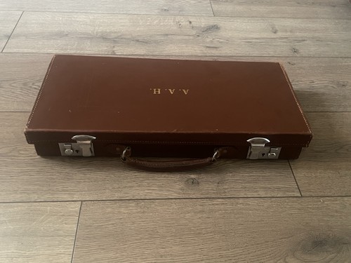 Vintage leather gun case 1910c - gun,