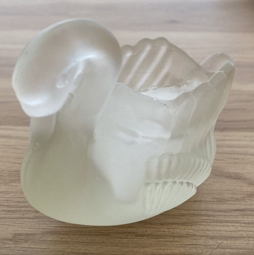 Glass swan candle trinket vase - candle,
