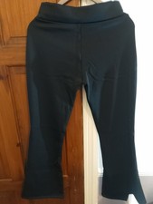 Elastic Women's Mini Flare Hight Waist Trousers Black Size UK L