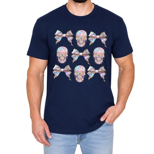 Glitter holographic skull mens - skull,