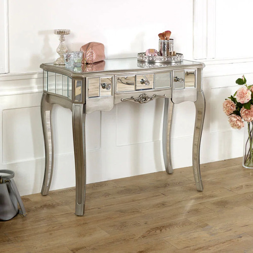 Silver mirrored console - silver,