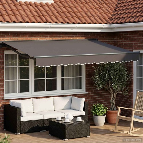 Awning anthracite 5x2 5m - anthracite, 3.5x2.5m
