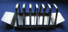 VINTAGE RETRO 6 SLICE STAINLESS  STEEL TOAST RACK