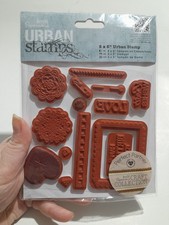 DoCrafts Red Rubber Assorted Journalling Mixed Media Stamp Set
