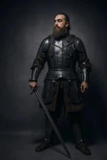 Black Knight Armor Suit Crusader Armor Suit Full Body Steel Costume