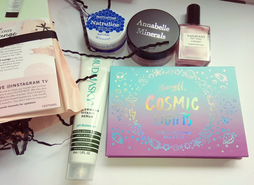 Glossy box make mixed items - make,