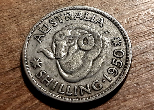 Australia silver shilling 1950 - australia,