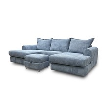 DFS ‘Serenis’ Corner Sofa Sky Rest Chord Small Double Ended Sofa + Footstool NEW