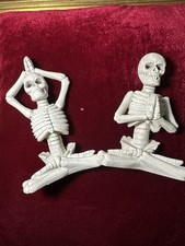 Pair of Gothic Skeleton Namaste Yoga Ornaments Home Decor Gift Idea