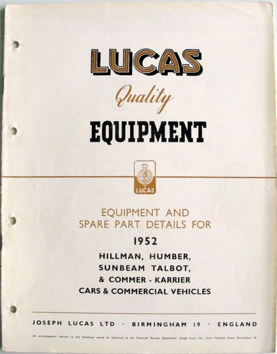 Lucas hillman humber sunbeam - lucas, hillman/humber