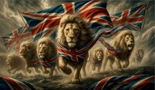 5ft x 3ft 150 x 90cm 5' 3' England Make Britain Roar Lion Lions Union Jack Flag