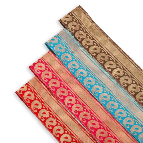 Paisley jacquard ribbon trim - paisley,