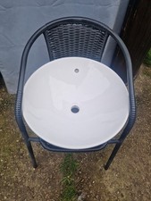 White Ceramic Countertop Round Basin -  Podium