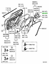 Weatherstrip, Rr Door Stationary Window, For: Mitsubishi Lancer Evo 7 8 9 (CT9A)