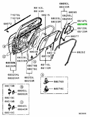 Weatherstrip door - weatherstrip,, rr