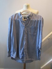 Men's Duffer St George Debenhams Blue Shirt Long Sleeved UK Size L 44" Chest