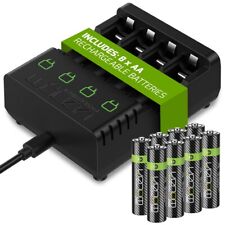 Rechargeable AA AAA Batteries with Charging Dock | High Capacity 2100mAh 800mAh