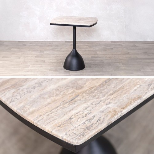 Bistro table with travertine - with,