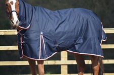 Turner Equestrian 100g Navy 600d Combo Neck Ripstop Horse Turnout Rugs 5'3"-7'0"