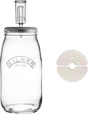 Kilner 3 Litre Fermentation Set Airtight Glass Jar with Silicone Lid, Air Lock, 