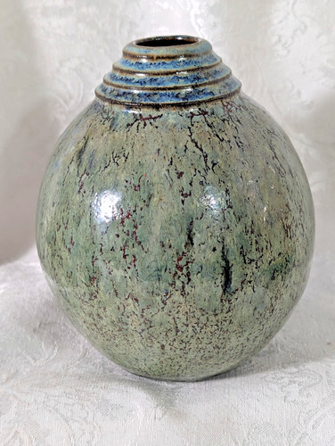 Raku green bulbous - raku,