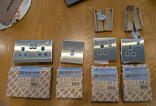 LAP screwless power sockets and light switch, Burshed Steel-Grey Insert