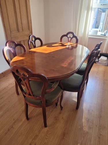 Dining table and chairs - table,