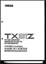 Yamaha TX81Z Owners Manual: 91 Pages, Black and White, Coil Bound, Users Guide