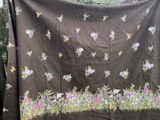 5 Metres Vintage Retro Dressmaking Fabric Flower Garden Border X90cm (B8