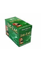 Full Box  100 Booklets Zig Zag Tobacco Rolling Papers Green Cut Corner