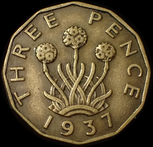 Three pence 1937 george - three,