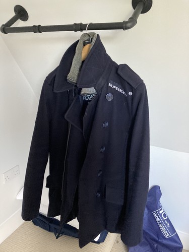 Medium superdry navy coat - medium,