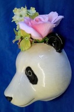 QUAIL SMALL SIZE WALL VASE OR POCKET - GIANT PANDA BEAR - WILDLIFE ANIMAL FIGURE